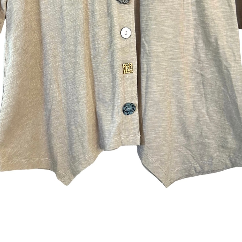 Soft Surroundings Danielle Button Top Tunic Asymmetrical Hem 3/4 Sleeves XS - Picture 5 of 10